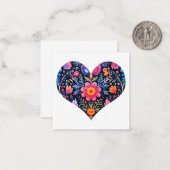メキシコフォークアートハートデザインギフト囲いカード ノートカード (正面/裏面インサイチュ)