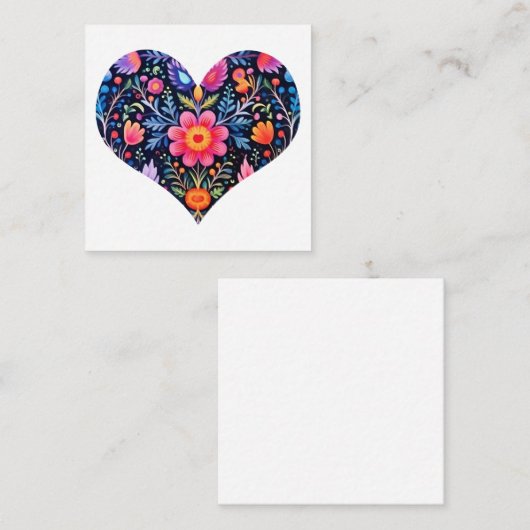 メキシコフォークアートハートデザインギフト囲いカード ノートカード (正面/裏面)