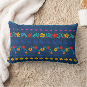メキシコフォークアートパターンランバーピロー ランバークッション (ブランケット)
