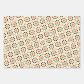 メキシコフォークアートフローラオレンジカラフル ラッピングペーパーシート (正面3)