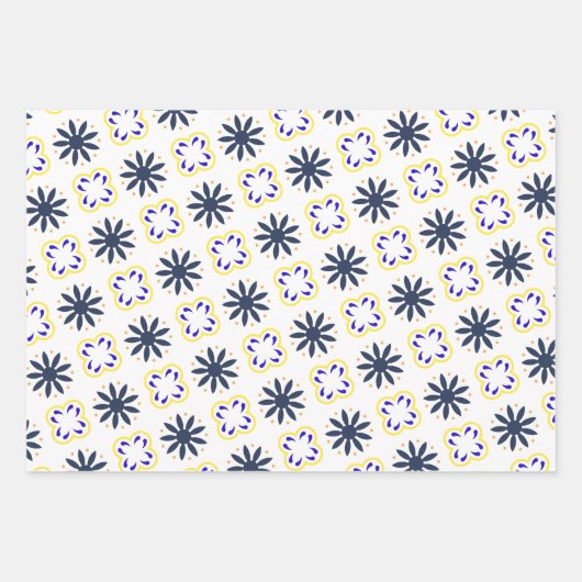 メキシコフォークアートフローラオレンジカラフル ラッピングペーパーシート (正面)