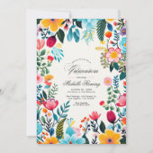 メキシコフォークアートフローラキンセアニラ写真 招待状 (正面)