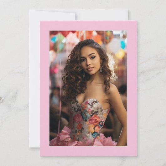 メキシコフォークアートフローラキンセアニラ写真 招待状 (裏面)