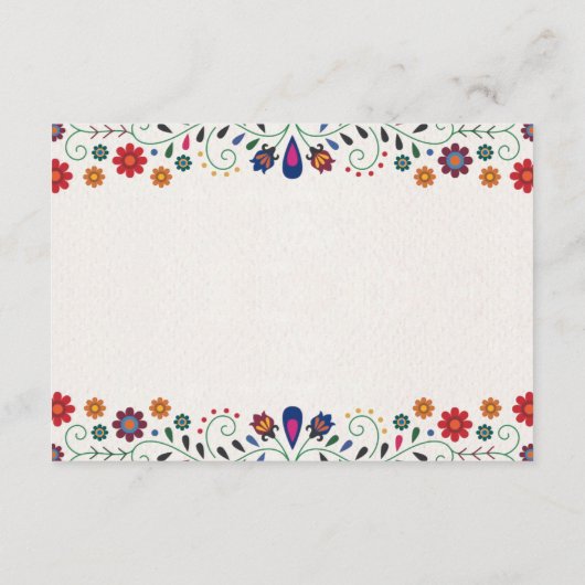 メキシコフォークアートフローラボタニカルフィエスタ結婚ズ エンクロージャーカード (裏面)