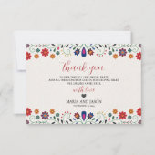 メキシコフォークアートフローラボタニカルフィエスタ結婚ズ サンキューカード (正面)