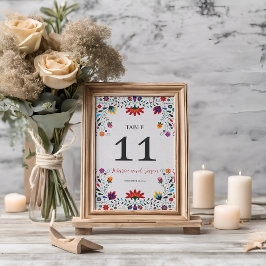 メキシコフォークアートフローラボタニカルフィエスタ結婚ズ テーブルナンバー