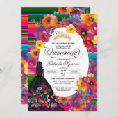 メキシコフォークアートホイピル刺繍キンセアニェラ 招待状 (正面/裏面)