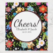 メキシコフォークア結婚ート ワインラベル (シングルラベル)