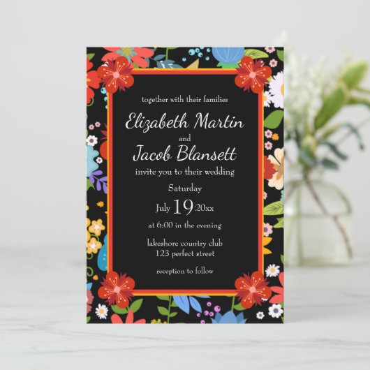 メキシコフォークア結婚ート 招待状 (スタンド正面)