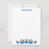 メキシコフォークパターンフローラパーソナライズされた名 ノートカード (正面)