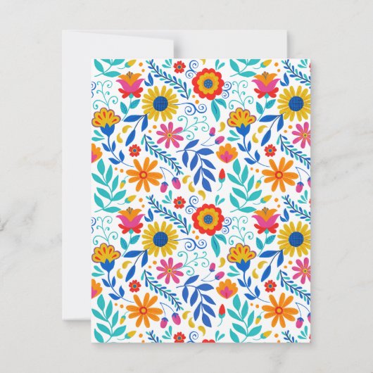 メキシコフォークパターンフローラパーソナライズされた名 ノートカード (裏面)
