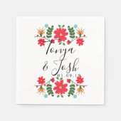 メキシコフォーク結婚の花 スタンダードカクテルナプキン (正面)