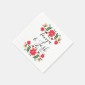 メキシコフォーク結婚の花 スタンダードカクテルナプキン (角)