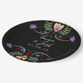 メキシコフォーク結婚の花 | ミニハート ペーパープレート (アングル)