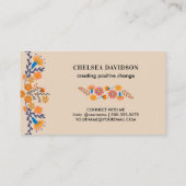 メキシコフォーク花自然タン 名刺 (裏面)