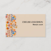 メキシコフォーク花自然タン 名刺 (正面)