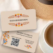 メキシコフォーク花自然QRコード 名刺