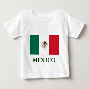 メキシコフラグ乳児Tシャツ ベビーTシャツ