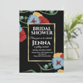 メキシコフローラつる植物植物学フェイクブライダルシャワー 招待状 (スタンド正面)