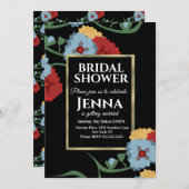 メキシコフローラつる植物植物学フェイクブライダルシャワー 招待状 (正面/裏面)