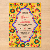 メキシコフローラアクリル結婚式招待状 アクリル招待状 (正面)