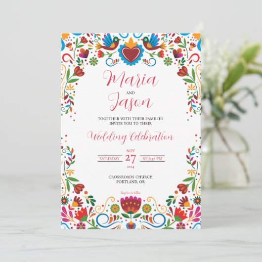 メキシコフローラオトミカラフルフィエスタ結婚ズ 招待状 (スタンド正面)