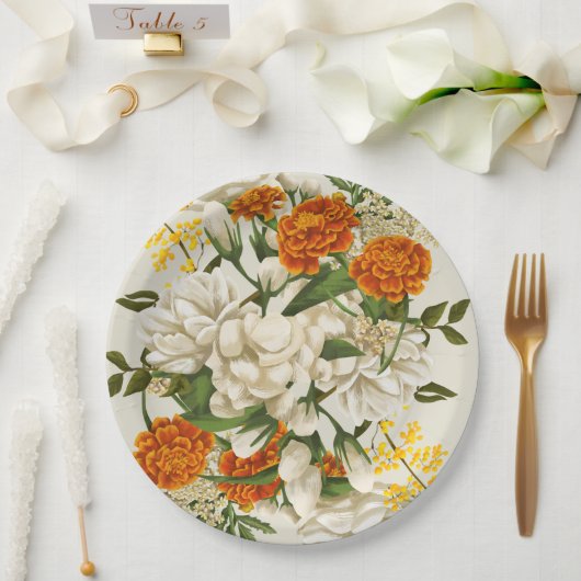 メキシコフローラシンコデマヨフィエスタ ペーパープレート (ウェディング)