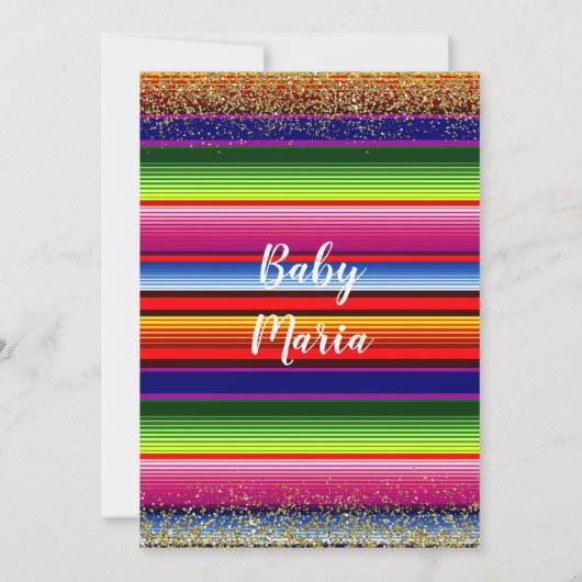 メキシコフローラバタフライフィエスタベビーシャワー 招待状 (裏面)