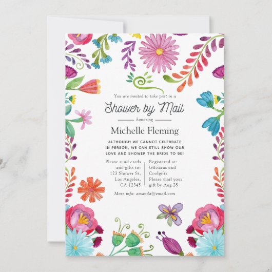 メキシコフローラフィエスタブライダルシャワーバイメール 招待状 (正面)