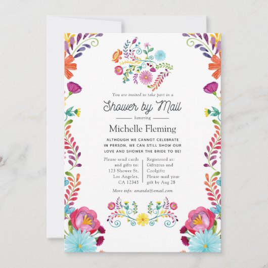 メキシコフローラフィエスタブライダルシャワーバイメール 招待状 (正面)