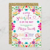 メキシコフローラフィエスタベビーシャワー招待状 招待状 (正面/裏面)