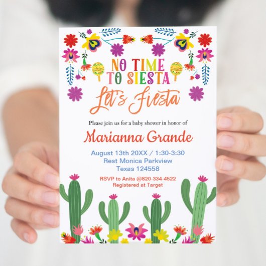メキシコフローラフィエスタベビーシャワー招待状 招待状