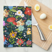 メキシコフローラフォーク芸術 キッチンタオル (四つ折り)