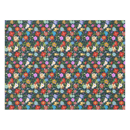 メキシコフローラフォーク芸術 テーブルクロス (正面(横))