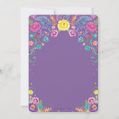 メキシコフローラフラワーフィエスタガールベビーシャワー 招待状 (裏面)