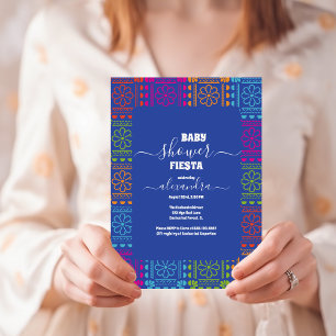 メキシコフローラフラワーフィエスタガールベビーシャワー 招待状
