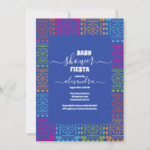 メキシコフローラフラワーフィエスタガールベビーシャワー 招待状 (正面)