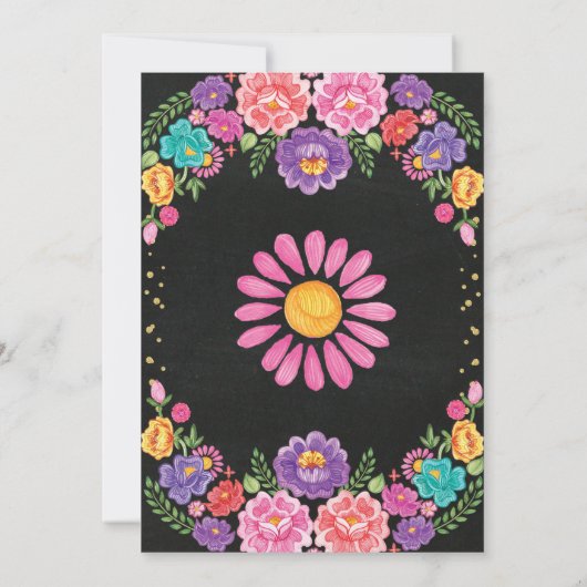 メキシコフローラブライダルシャワーフィエスタフラワーズ招待状 招待状 (裏面)