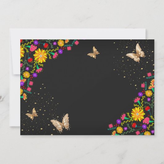 メキシコフローラブラック金ゴールド蝶キンセアニェラ セーブザデート (裏面)