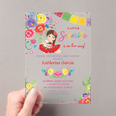 メキシコフローラリトルセノリタガールベビーシャワー アクリル招待状 (インサイチュ (ポータブル))