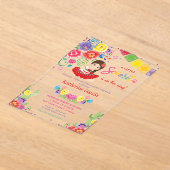 メキシコフローラリトルセノリタガールベビーシャワー アクリル招待状 (レイダウン)