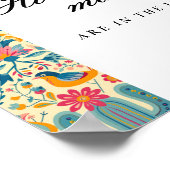 メキシコフローラ何人のキスブライダルシャワー標識 ポスター (角)