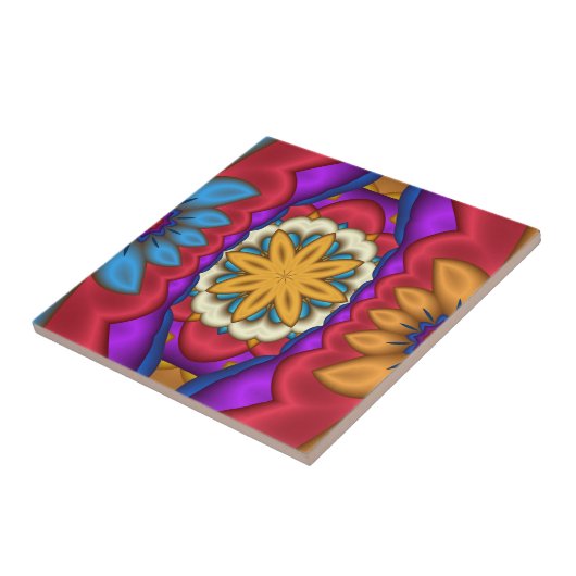 メキシコフローラ抽象芸術タイル タイル (側面)