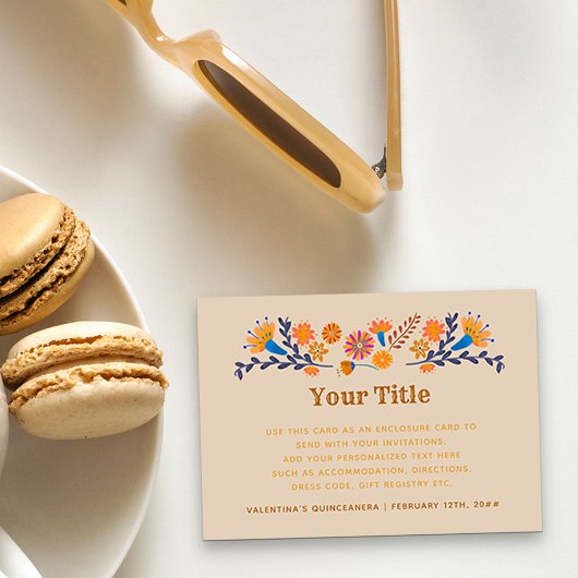 メキシコフローラ西部タイポグラフィカスタム エンクロージャーカード