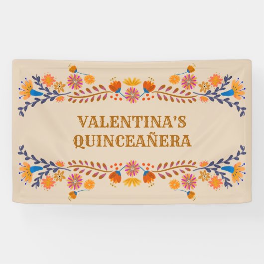 メキシコフローラ西部タイポグラフィ パーソナライズされた 横断幕 (横)