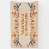 メキシコフローラ西部タイポグラフィ パーソナライズされた 横断幕 (縦)