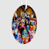 メキシコブカラフルライトスカル オーナメント (正面)