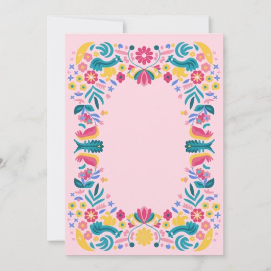 メキシコブライダルフィエスタピンクブライダルシャワー 招待状 (裏面)