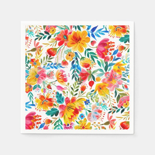 メキシコブライトフローラフェスタパーティー スタンダードカクテルナプキン (正面)