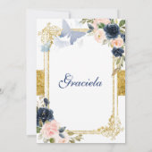 メキシコブルーネービーガールフィエスタ誕生日 招待状 (裏面)